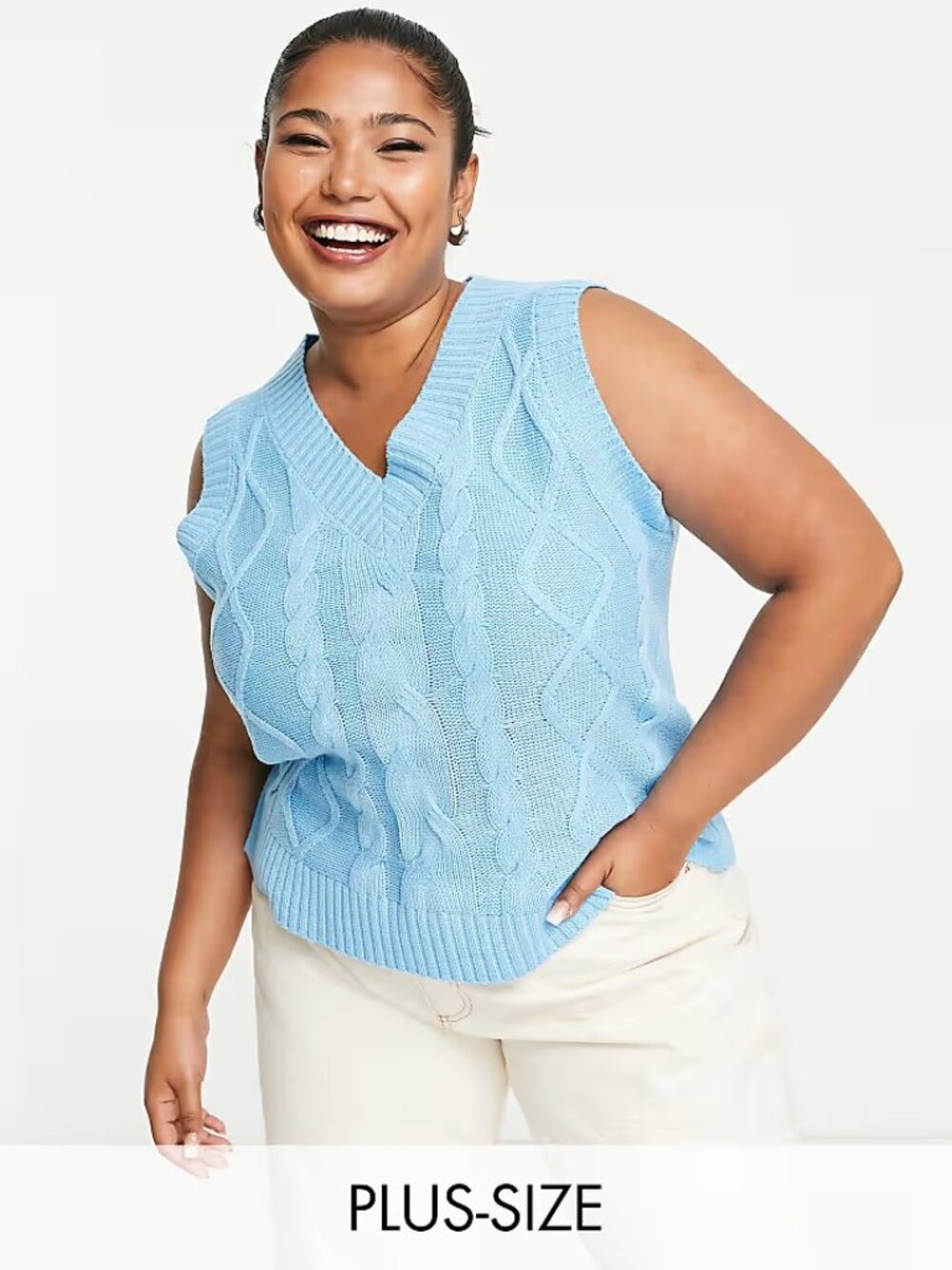 nwt YOURS Blue Cable Knit Sweater Vest, Plus Size (US 22-24)